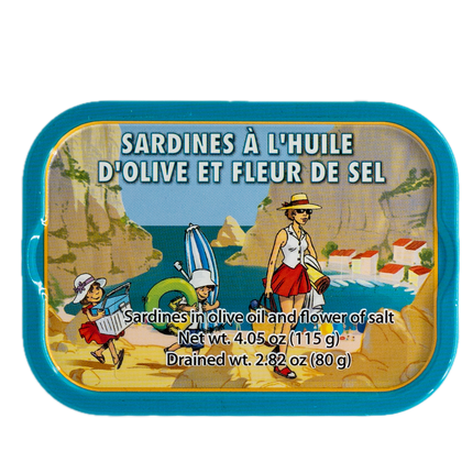 Ferrigno Sardines in Olive Oil and Flower of Salt (Fleur De Sel) 4.05oz / 115g