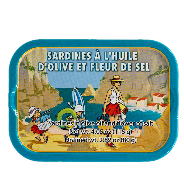 Ferrigno Sardines in Olive Oil and Flower of Salt (Fleur De Sel) 4.05oz / 115g