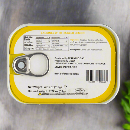 Ferrigno Sardines with Pickled Lemon 4.05oz / 115g