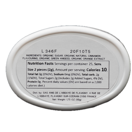 Anis de Flavigny Cinnamon Orange Sweets 1.75oz / 50g