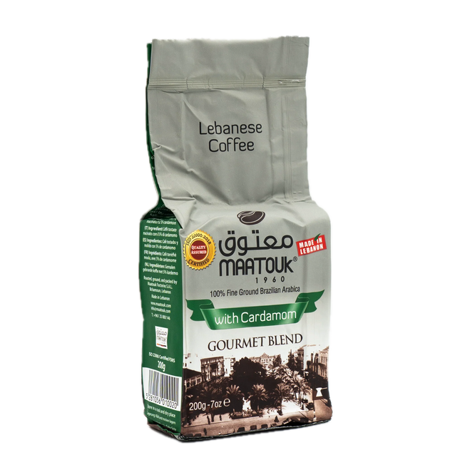 Maatouk Lebanese Coffee Gourmet Blend with Cardamom 7oz / 200g