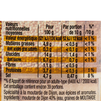 Amora Savora French Mustard with 11 Spices 13.6oz / 385g